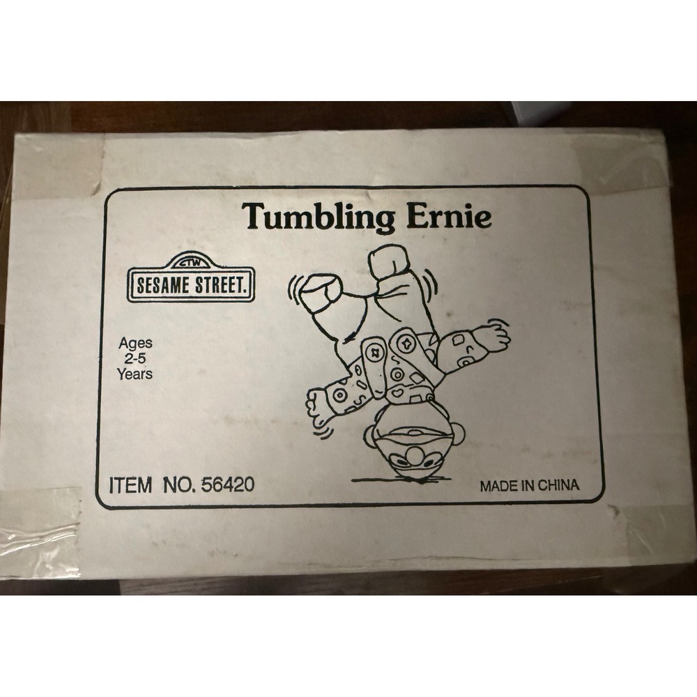 Vintage 1995 Tyco Sesame Street Tumbling Ernie Plush Toy New in Box 56420